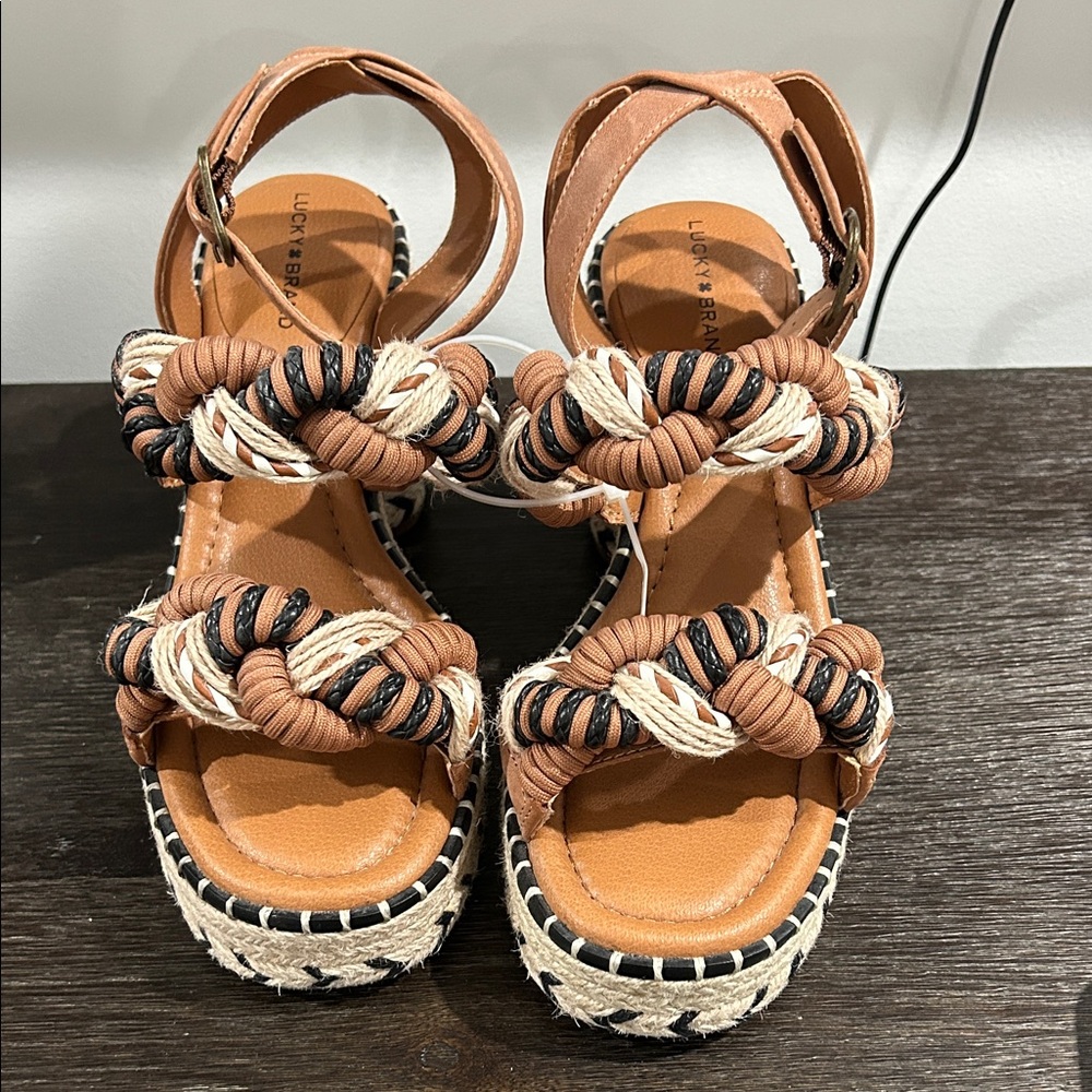 Lucky Brand Braided Sandals - Tan and Black